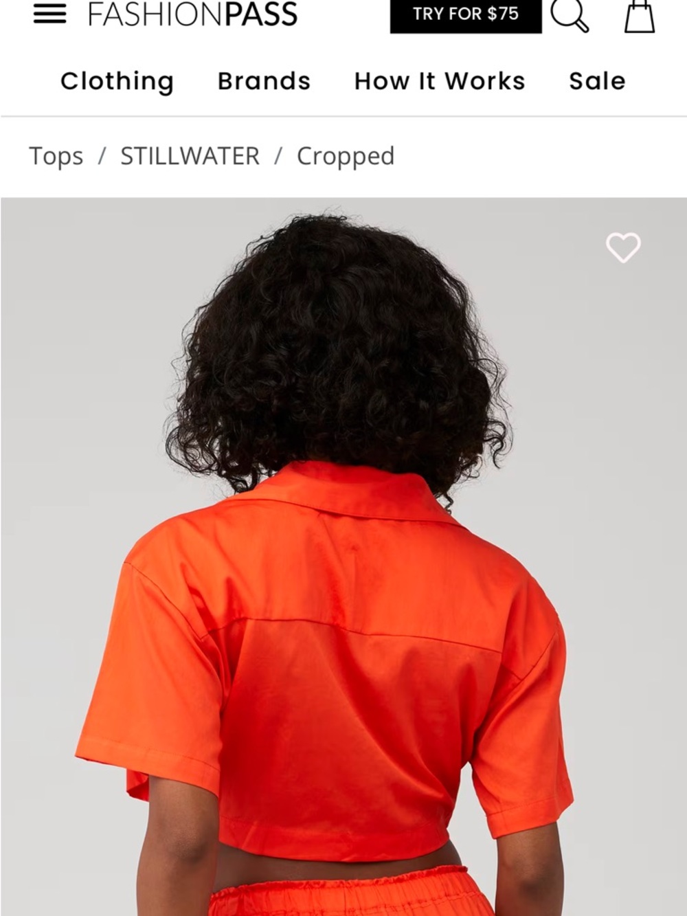 Stillwater Knot Front Short Sleeve Shirt - Bright Orange - Picture 3 of 4